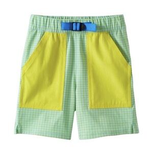 Hanna Andersson Green and Yellow Checkered Camp Shorts Boys Size 8 / 130 cm